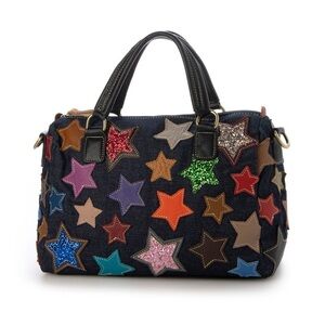 Carissimo alte Denim and Leather Shoulder Bag (Japan)